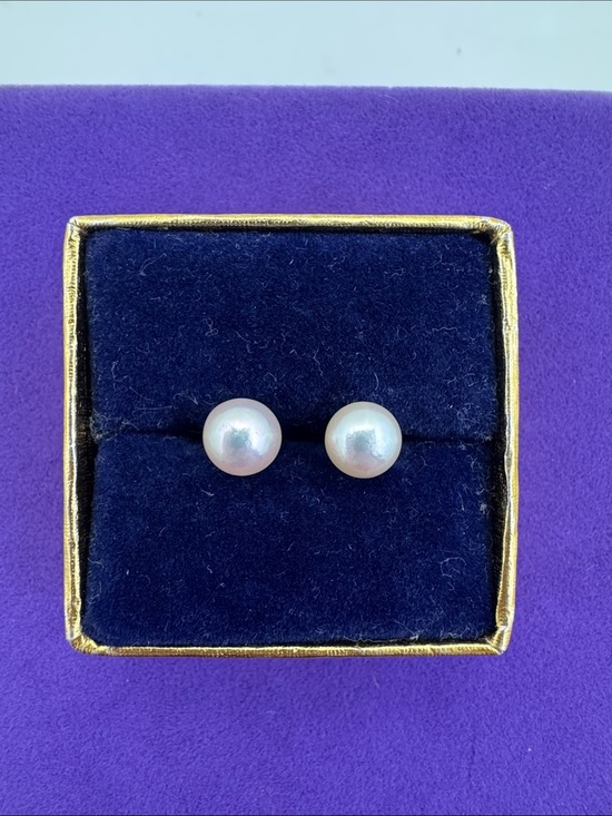 Jewelry - 💛 Classic 14k Gold White Pearl Stud Earrings | Timeless Elegance